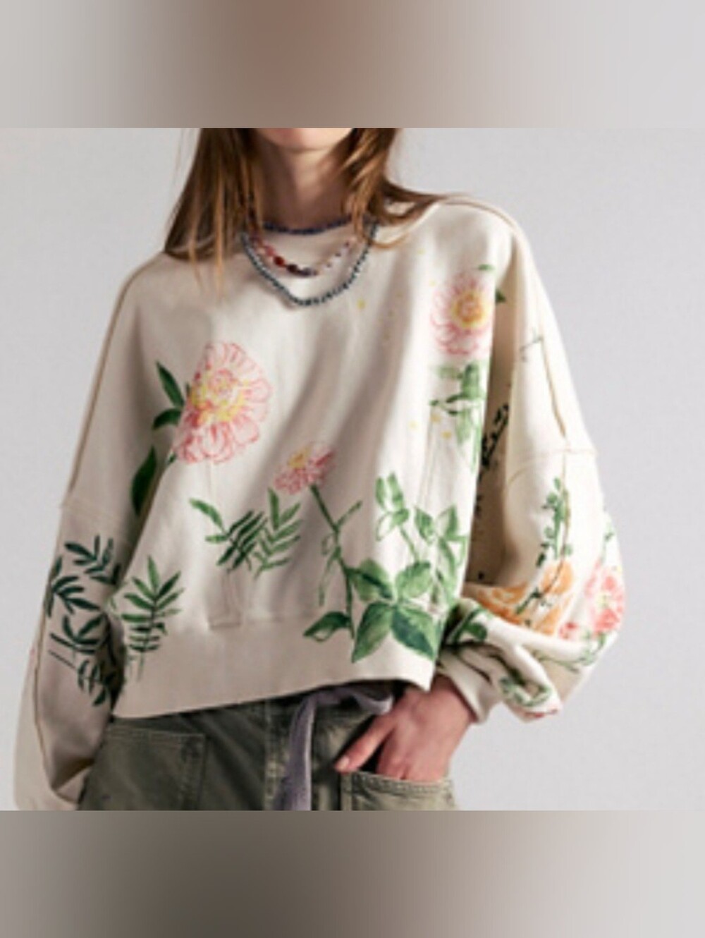 Free People Oversized Sweatshirt. - Picture 2 of 6